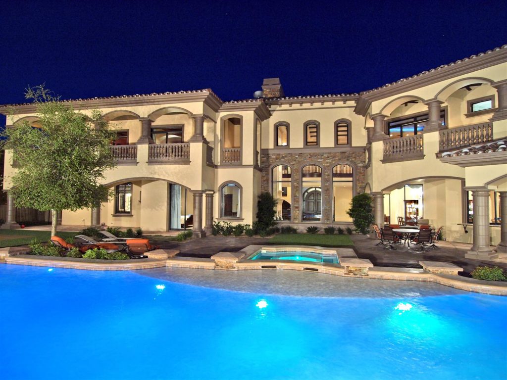 luxury custom home las vegas exterior pool