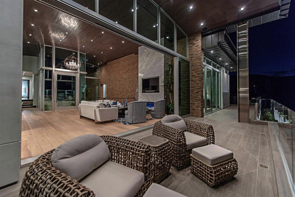 luxury custom home las vegas exterior living room view