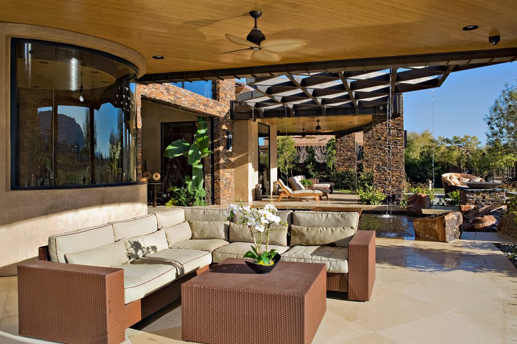 luxury custom home las vegas exterior backyard