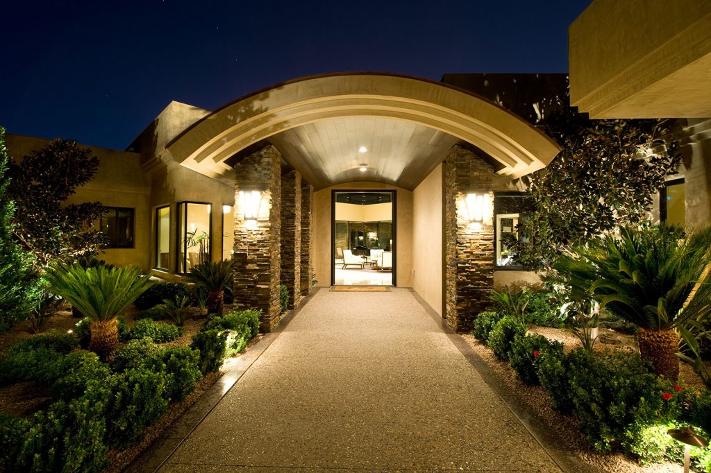 luxury custom home las vegas exterior entrance