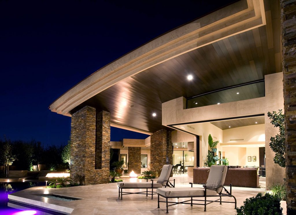 luxury custom home las vegas exterior backyard