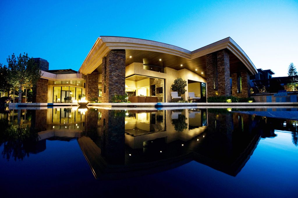luxury custom home las vegas exterior backyard pool