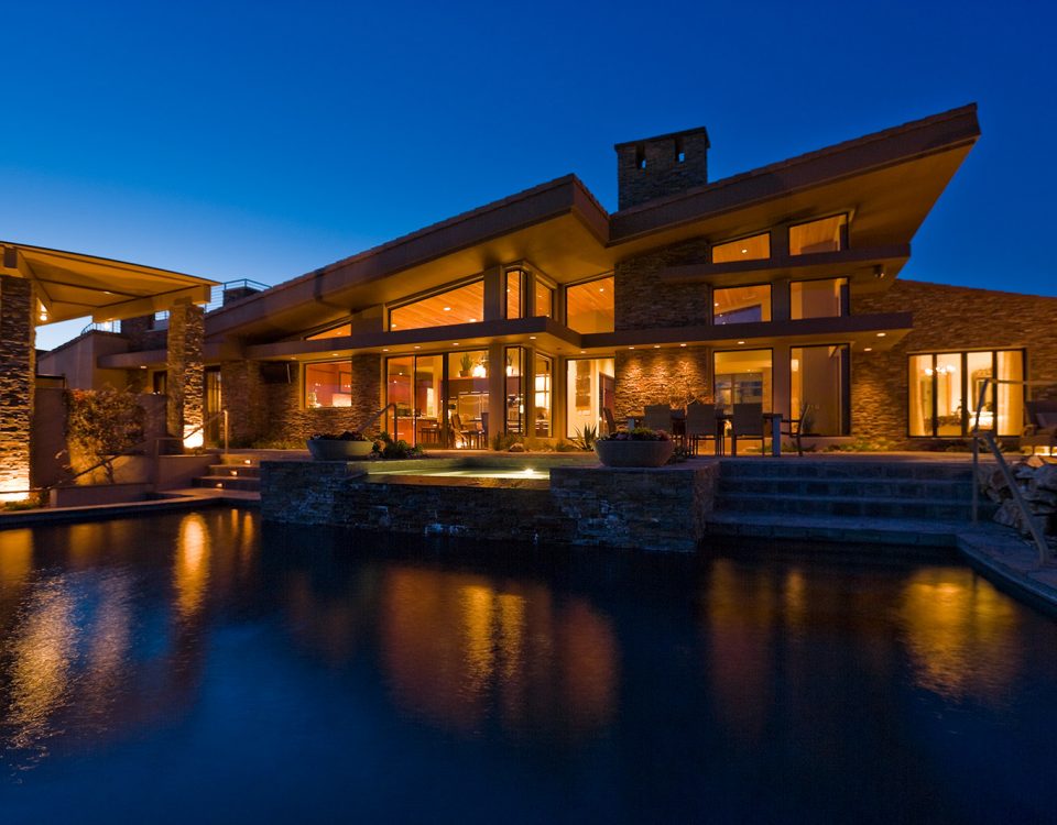 luxury custom home las vegas exterior backyard pool