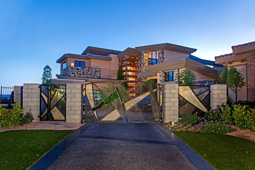 luxury custom home las vegas exterior entryway