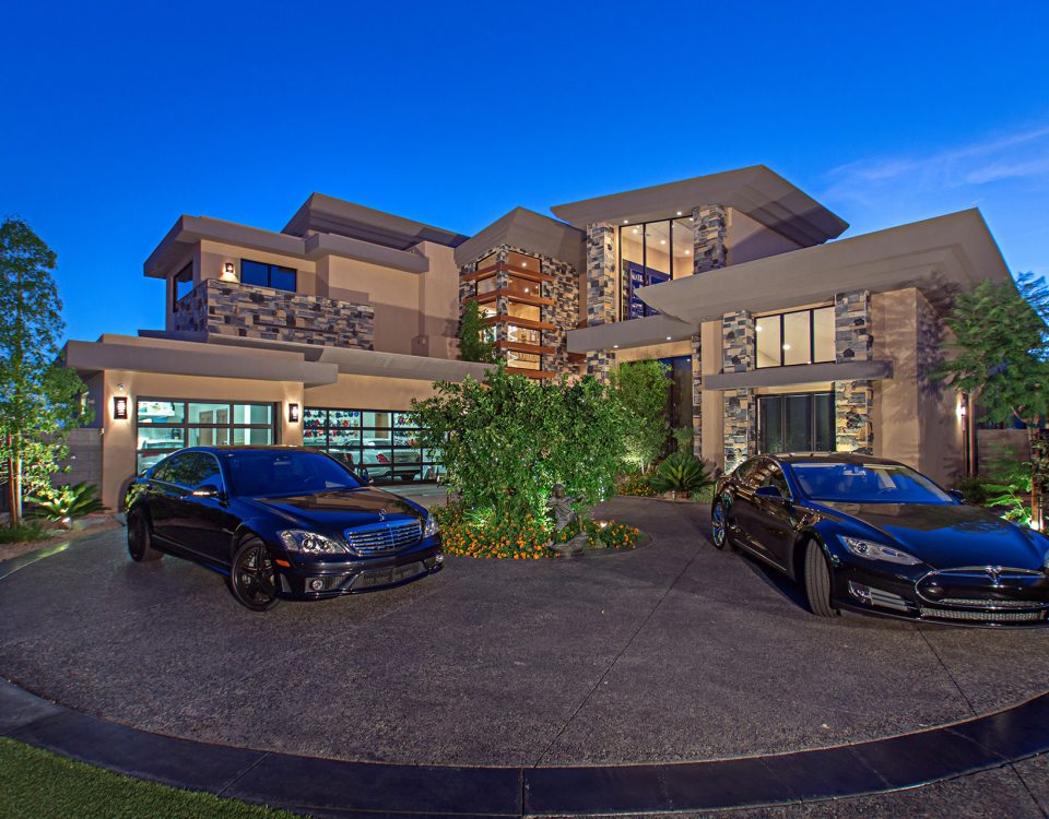 luxury custom home las vegas exterior garages
