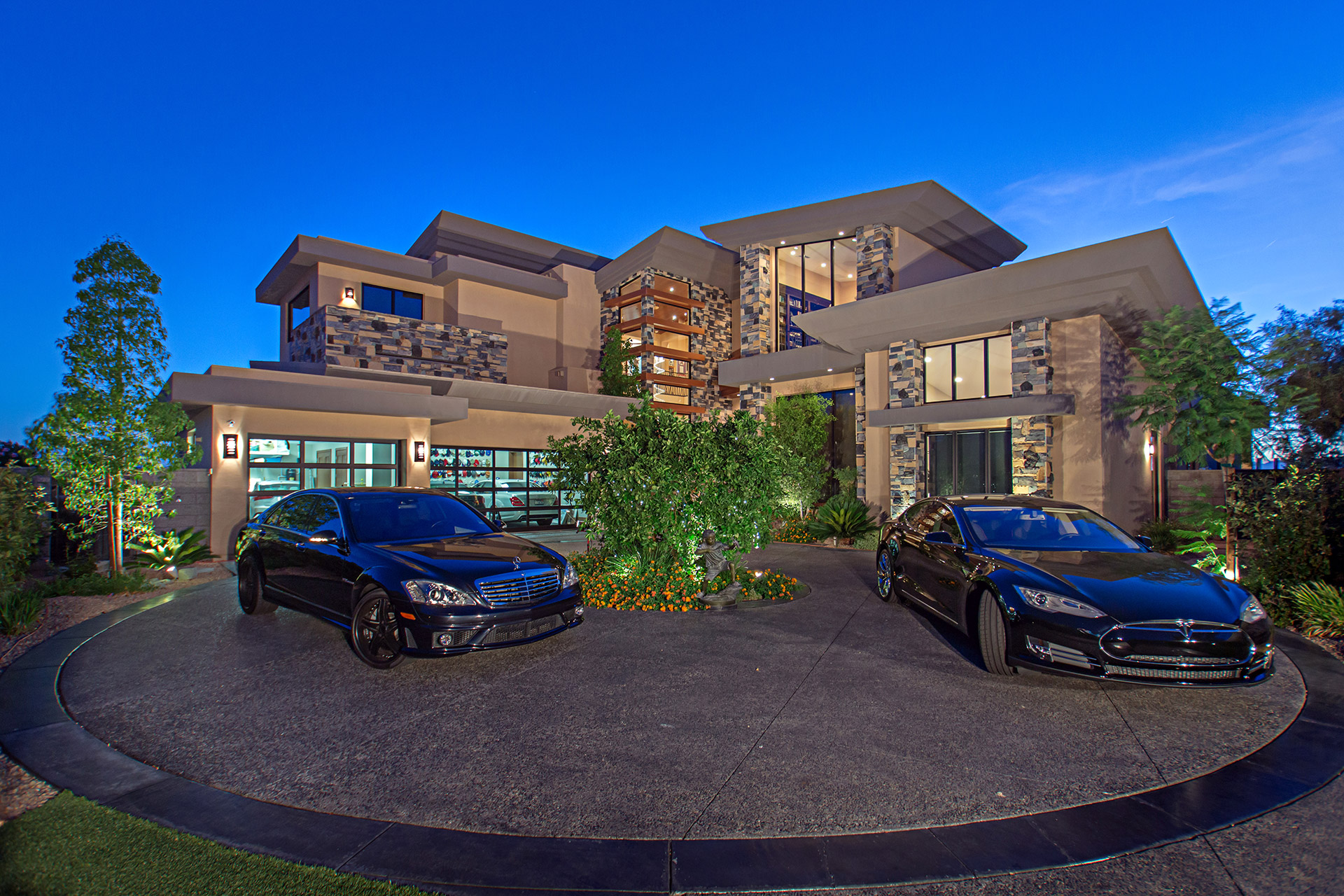 luxury custom home las vegas exterior garages