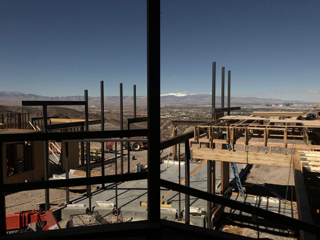 custom luxury las vegas home exterior progress