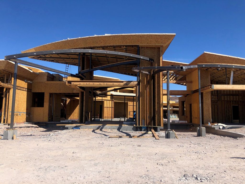 custom luxury las vegas home exterior progress