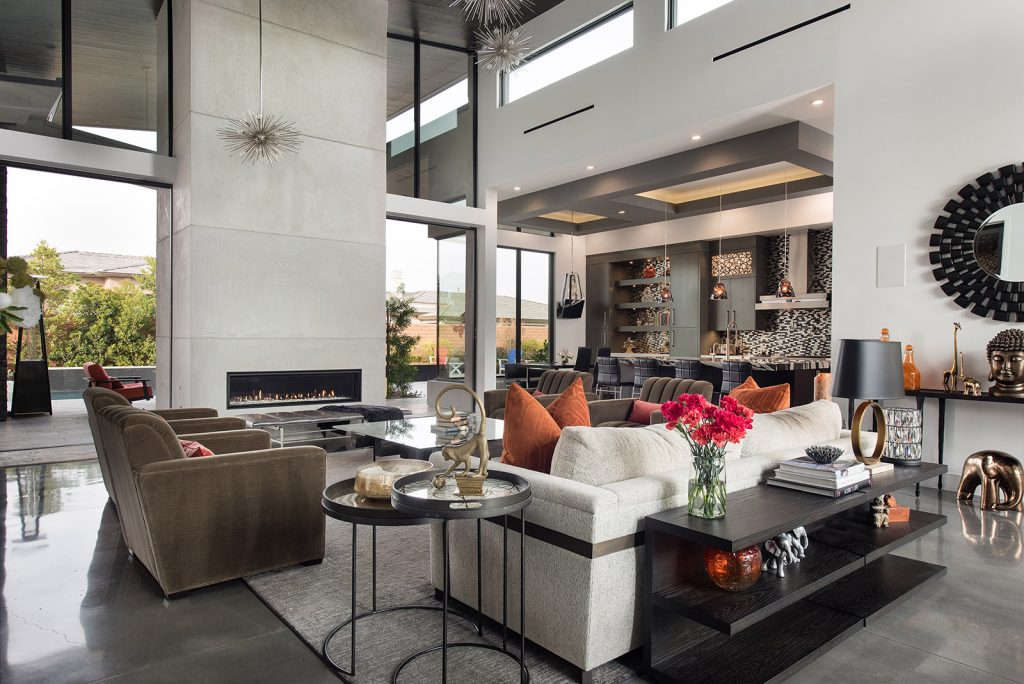 custom home las vegas interior great room