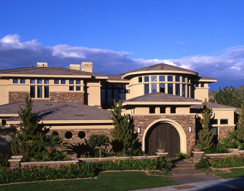 luxury custom home las vegas exterior front view