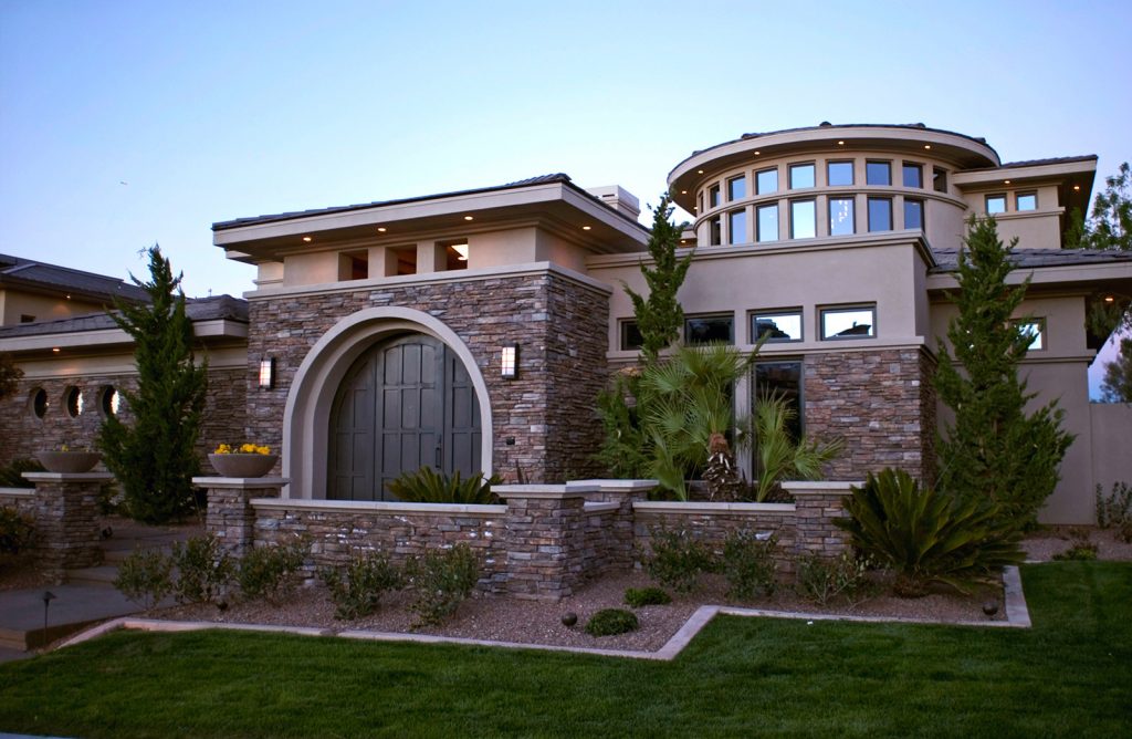 luxury custom home las vegas exterior front view