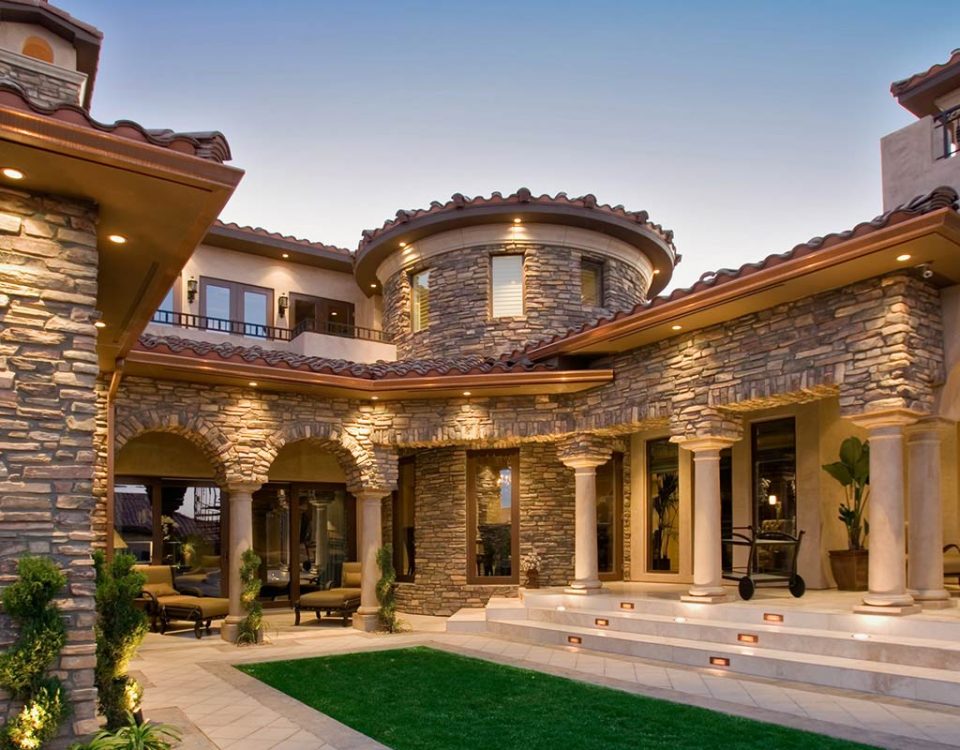 luxury custom home las vegas exterior view