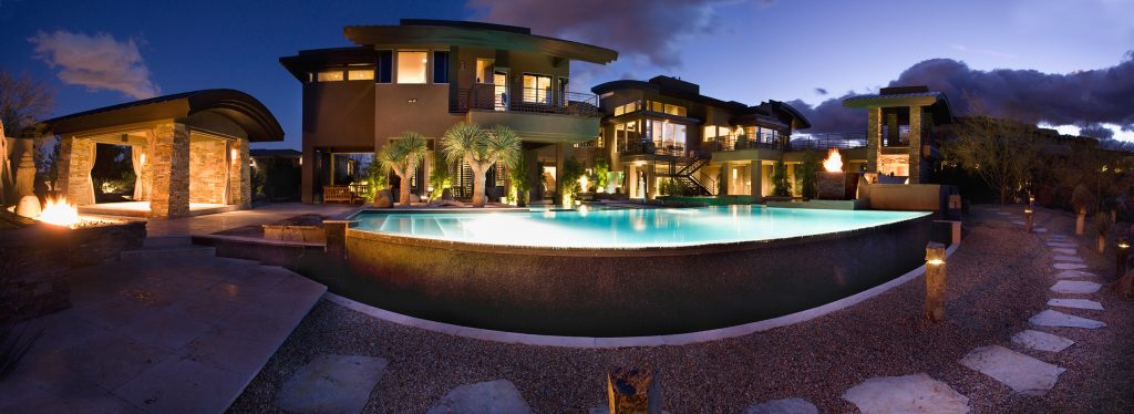 luxury custom home las vegas exterior backyard