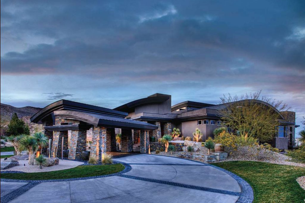 luxury custom home las vegas exterior entryway