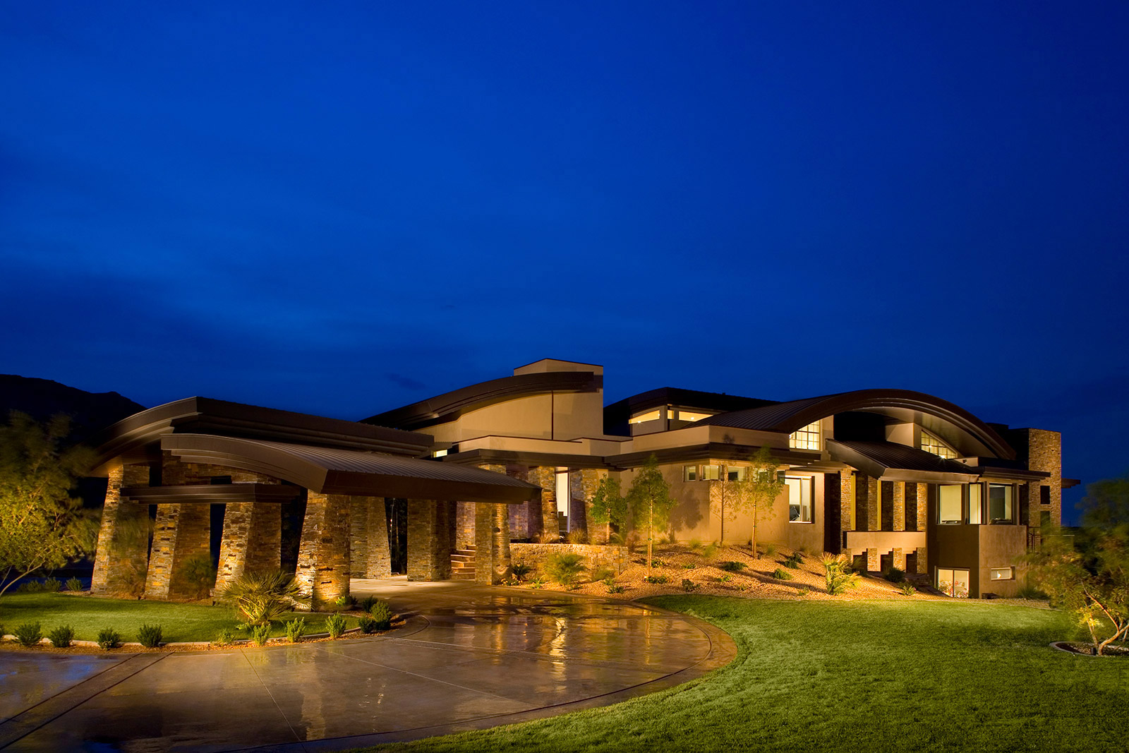 luxury custom home las vegas exterior entrance