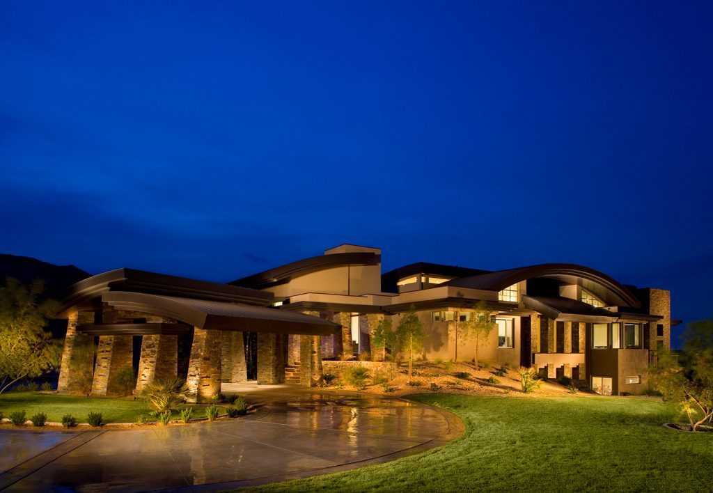 luxury custom home las vegas exterior entryway