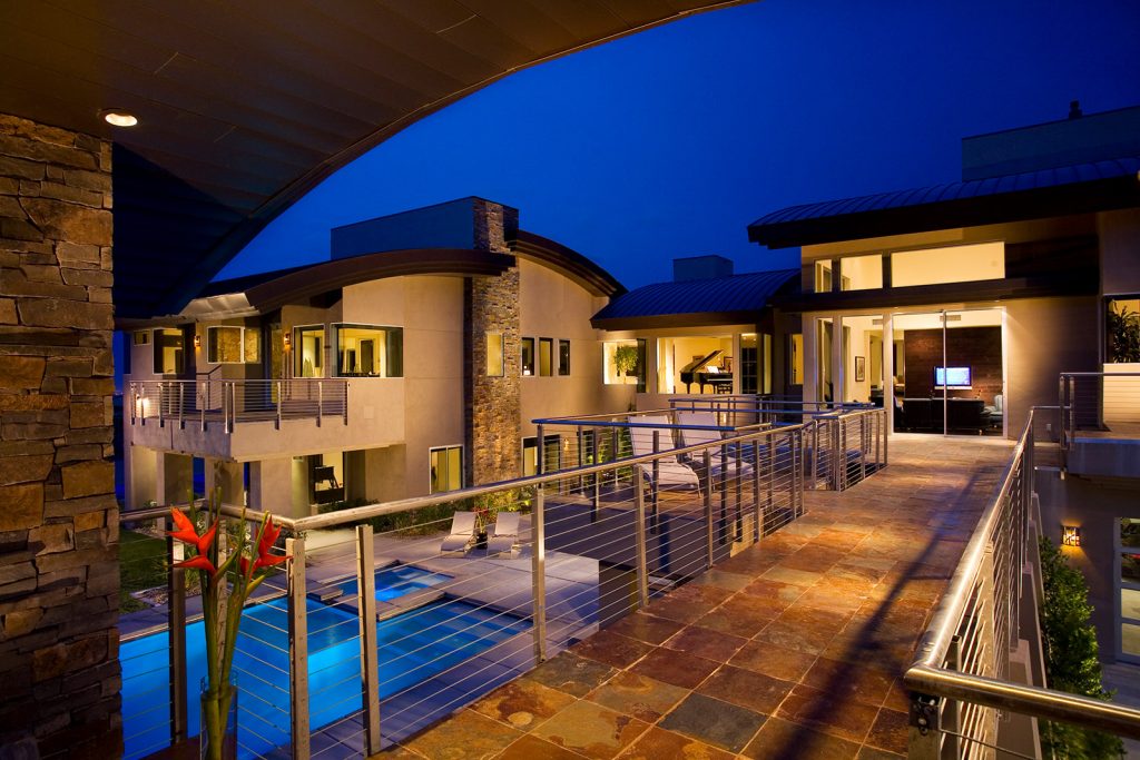 luxury custom home las vegas exterior hallway
