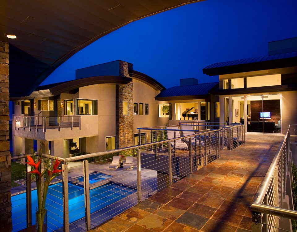 luxury custom home las vegas exterior hallway