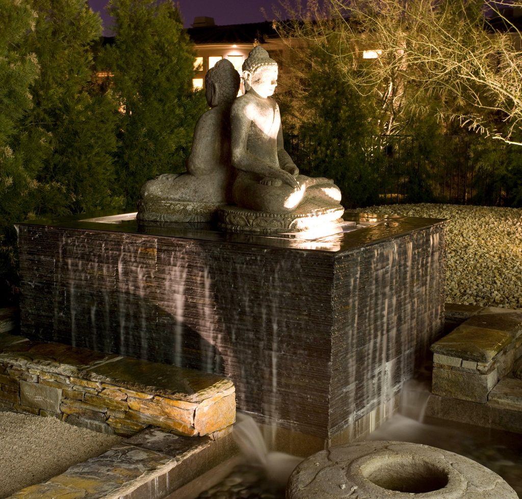 luxury custom home las vegas exterior fountain