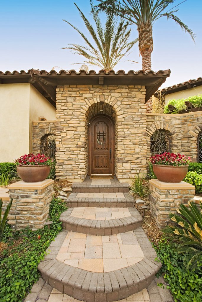 luxury custom home las vegas exterior front entryway