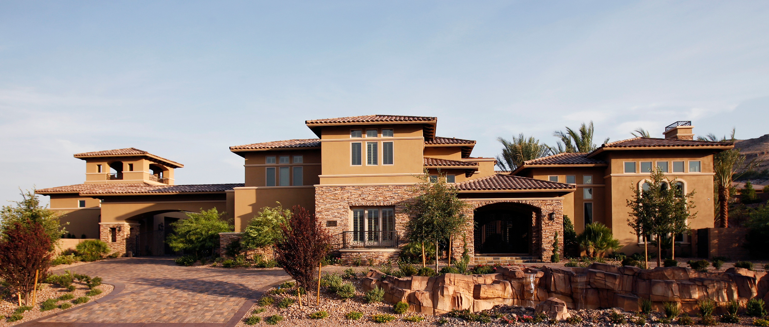 luxury custom home las vegas exterior view
