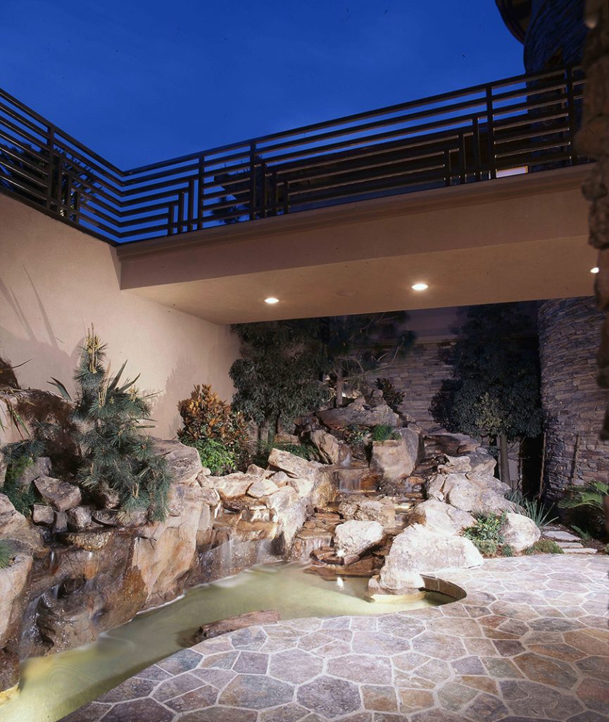 luxury custom home las vegas exterior pond