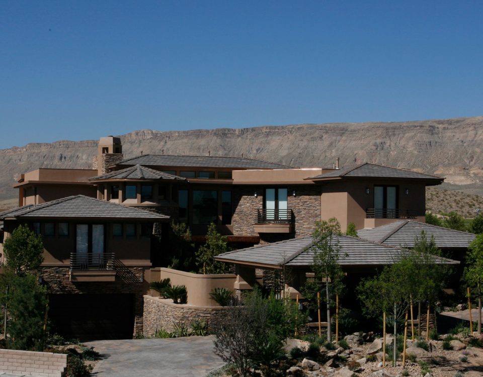 luxury custom home las vegas exterior front view