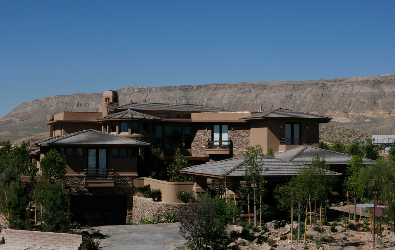 luxury custom home las vegas exterior front view