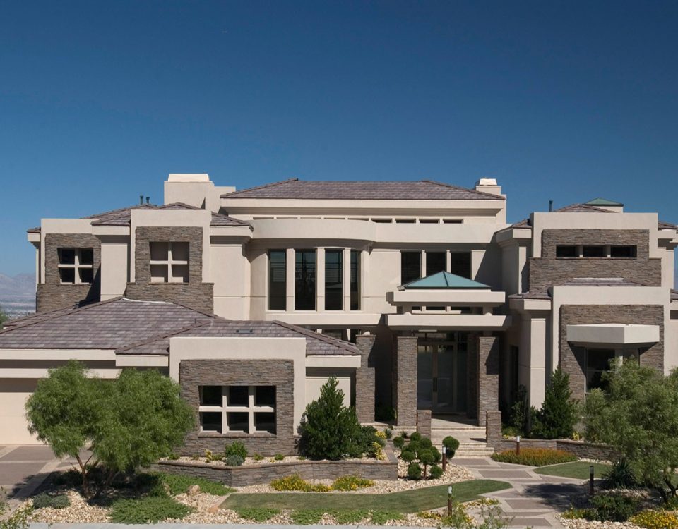 luxury custom home las vegas exterior entrance