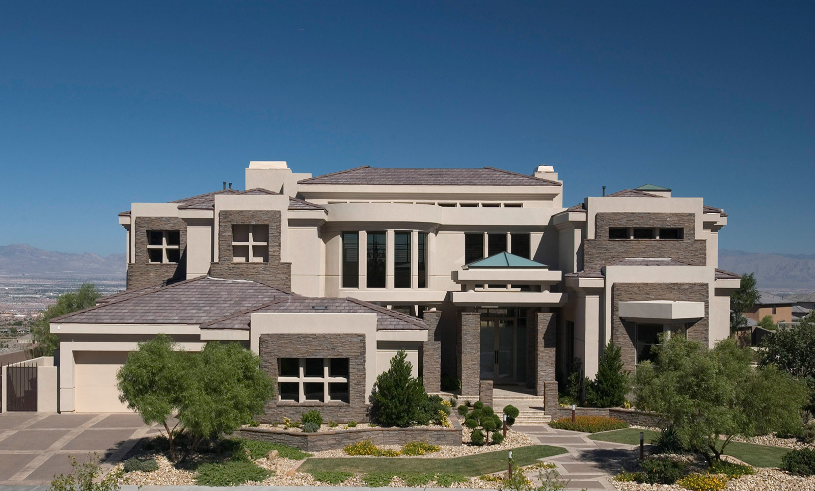 luxury custom home las vegas exterior entrance