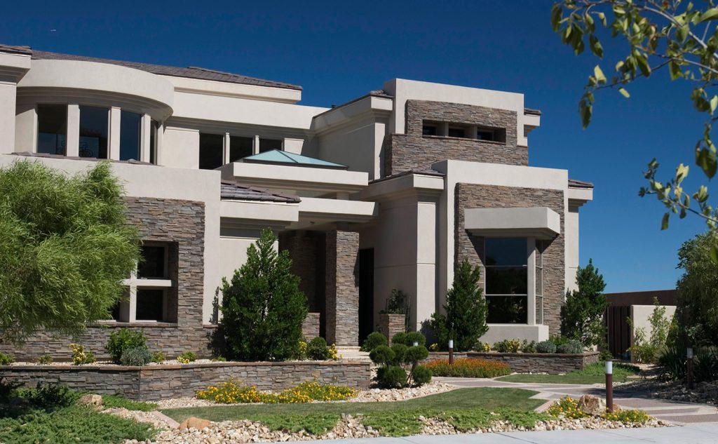 luxury custom home las vegas exterior entrance