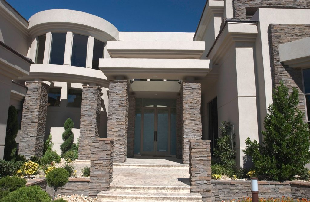luxury custom home las vegas exterior entrance