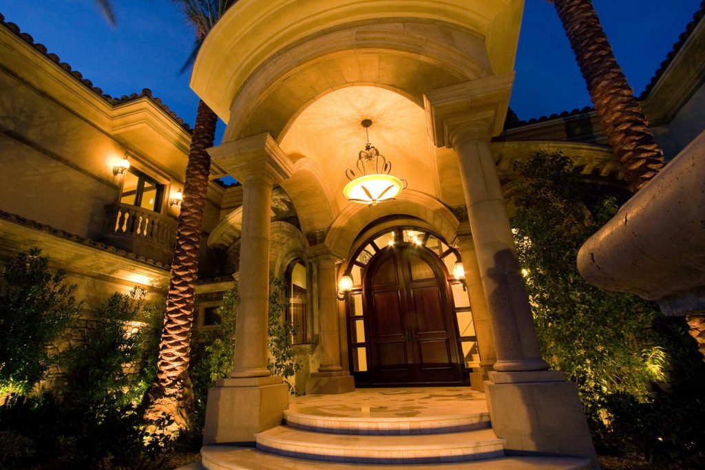 luxury custom home las vegas exterior entrance