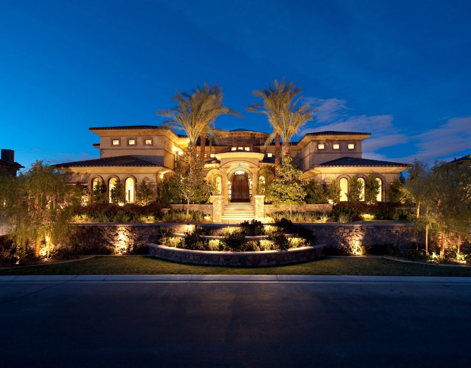 luxury custom home las vegas exterior entrance view