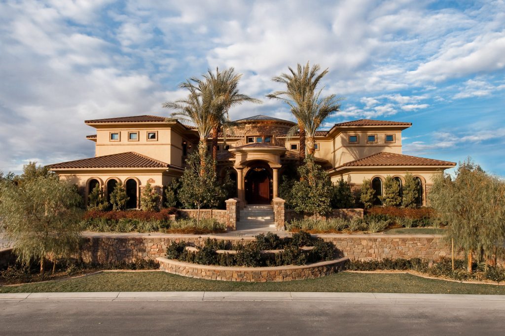 luxury custom home las vegas exterior front view