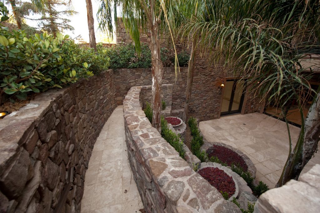 luxury custom home las vegas exterior backyard garden