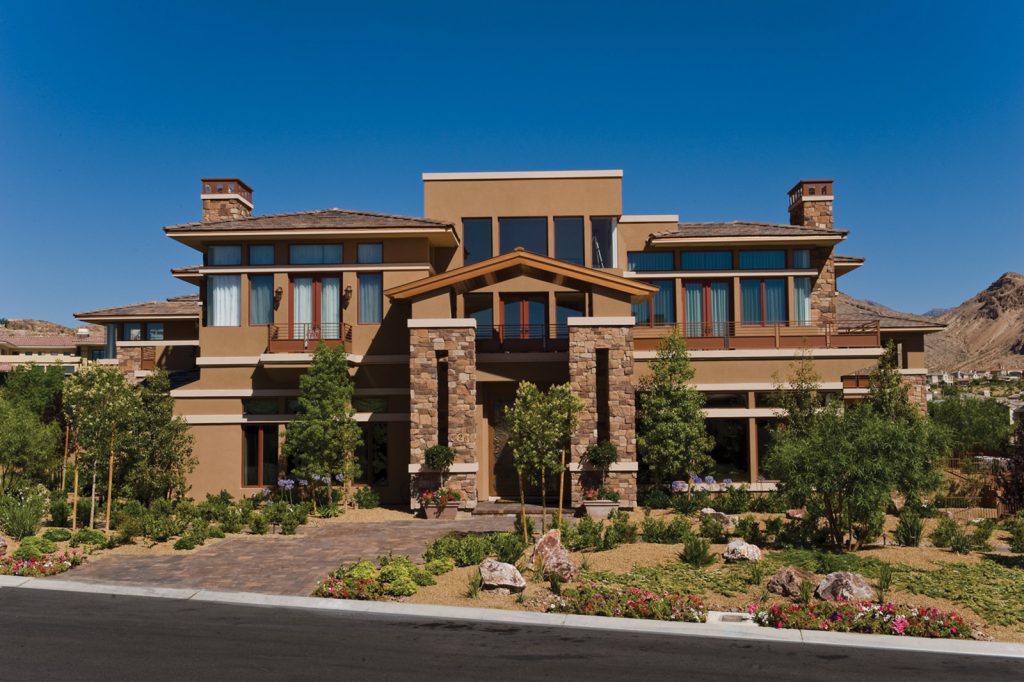luxury custom home las vegas exterior entryway
