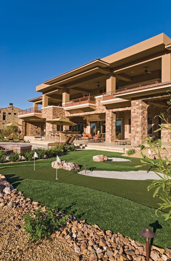 luxury custom home las vegas exterior mini golf