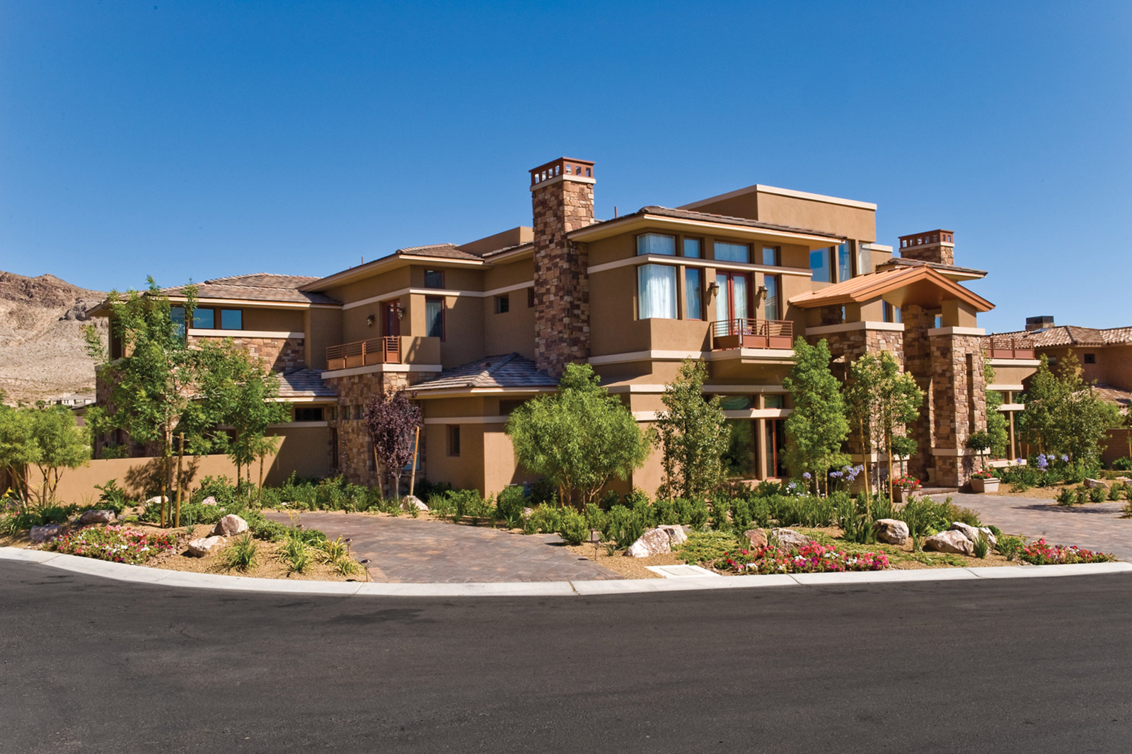 luxury custom home las vegas exterior entryway