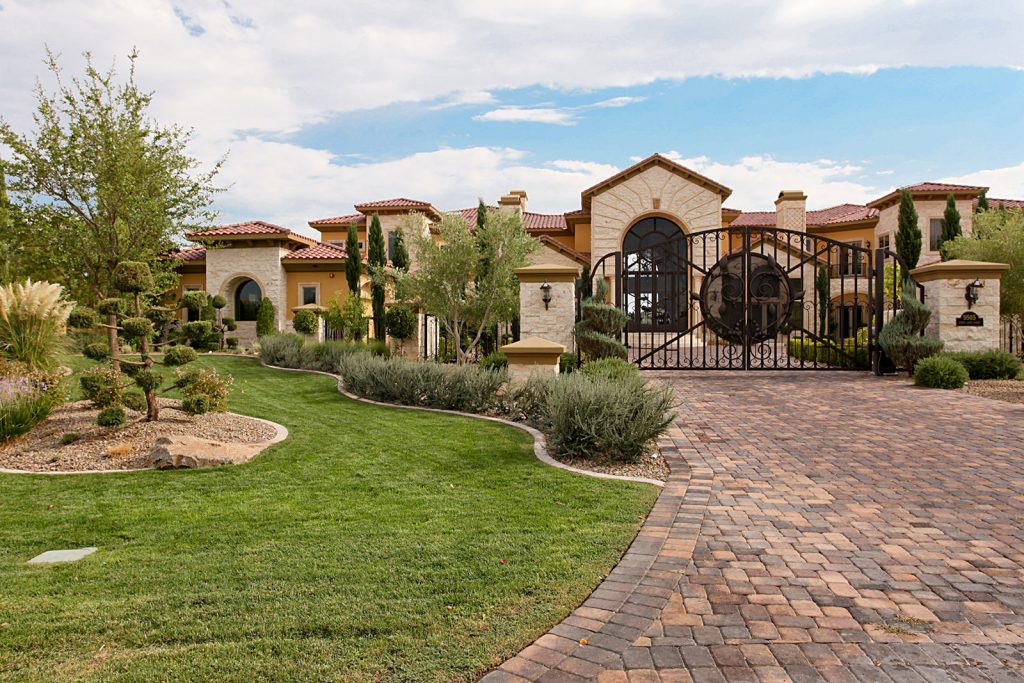 luxury custom home las vegas exterior entrance