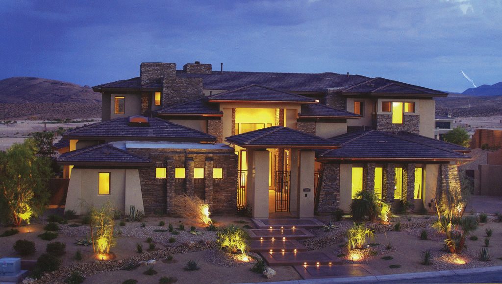 luxury custom home las vegas exterior front view