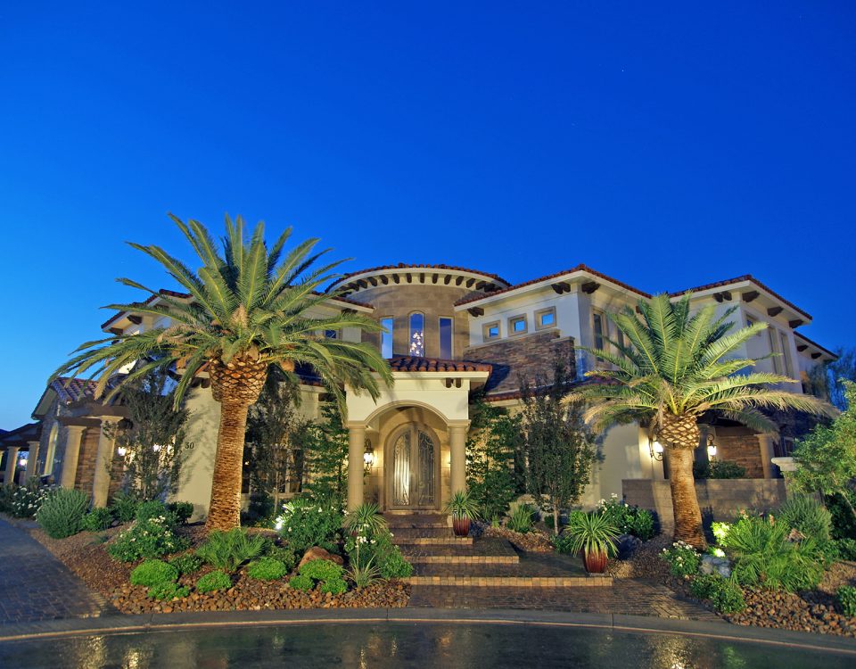 luxury custom home las vegas exterior entryway