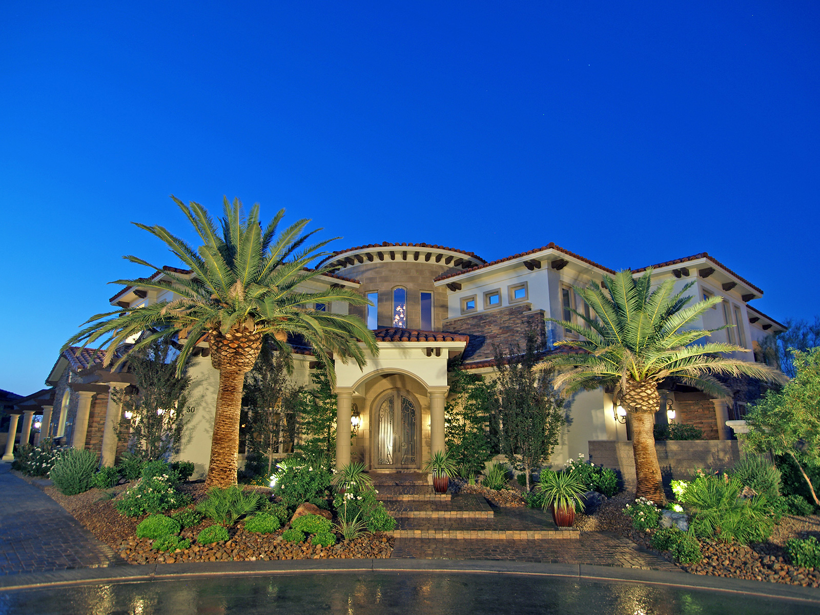 luxury custom home las vegas exterior entryway