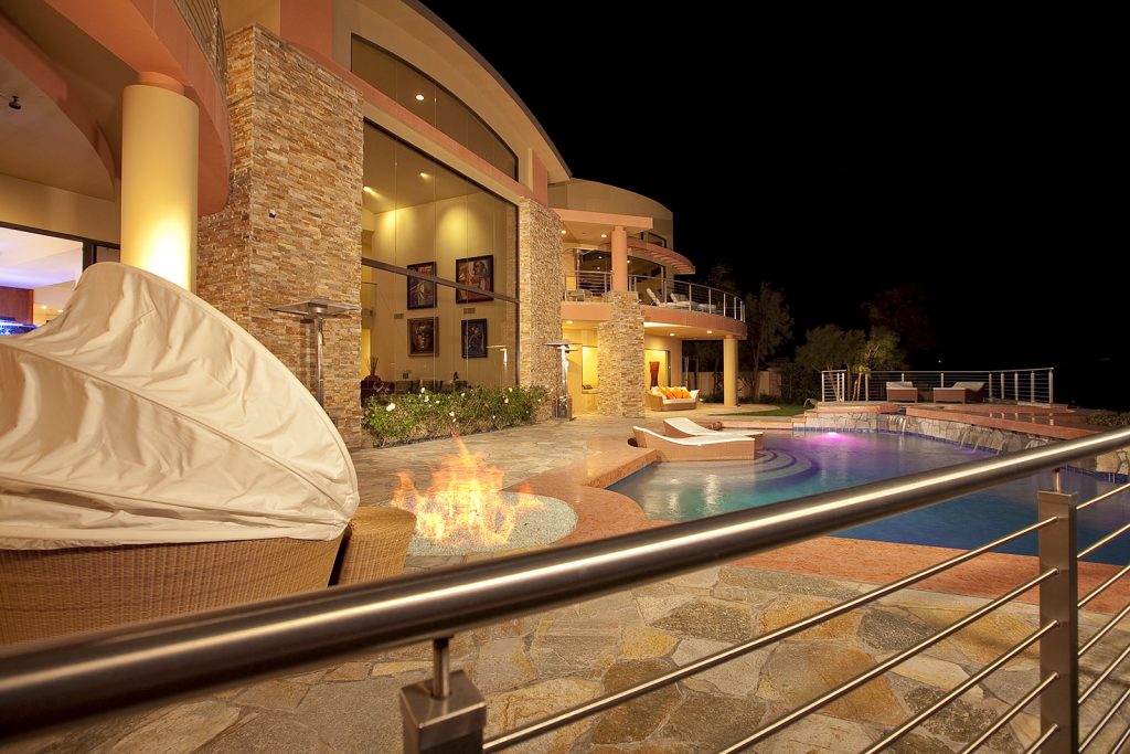luxury custom home las vegas exterior backyard