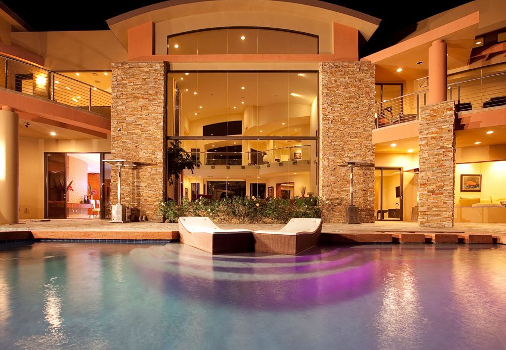 luxury custom home las vegas exterior backyard