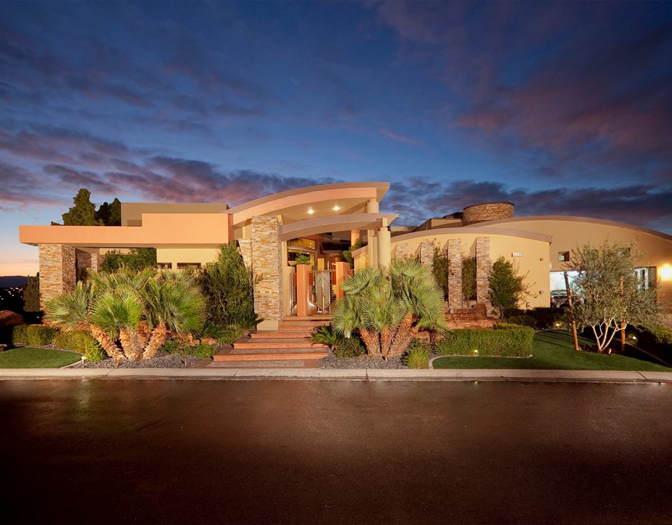luxury custom home las vegas exterior entrance