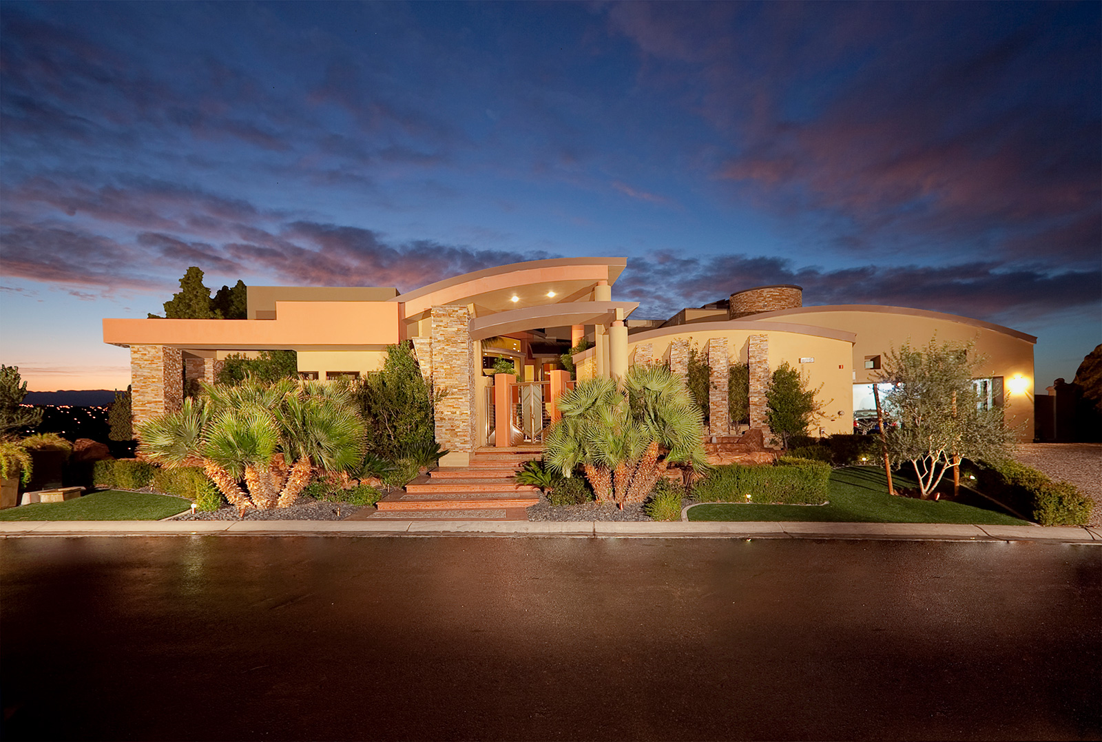 luxury custom home las vegas exterior entrance