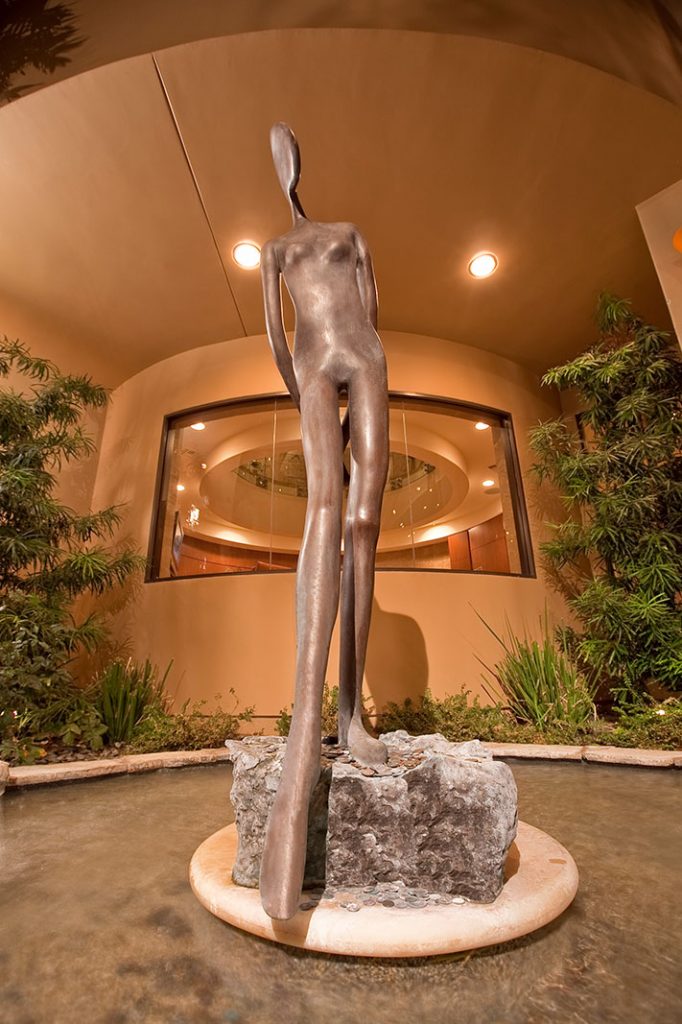 luxury custom home las vegas exterior sculpture