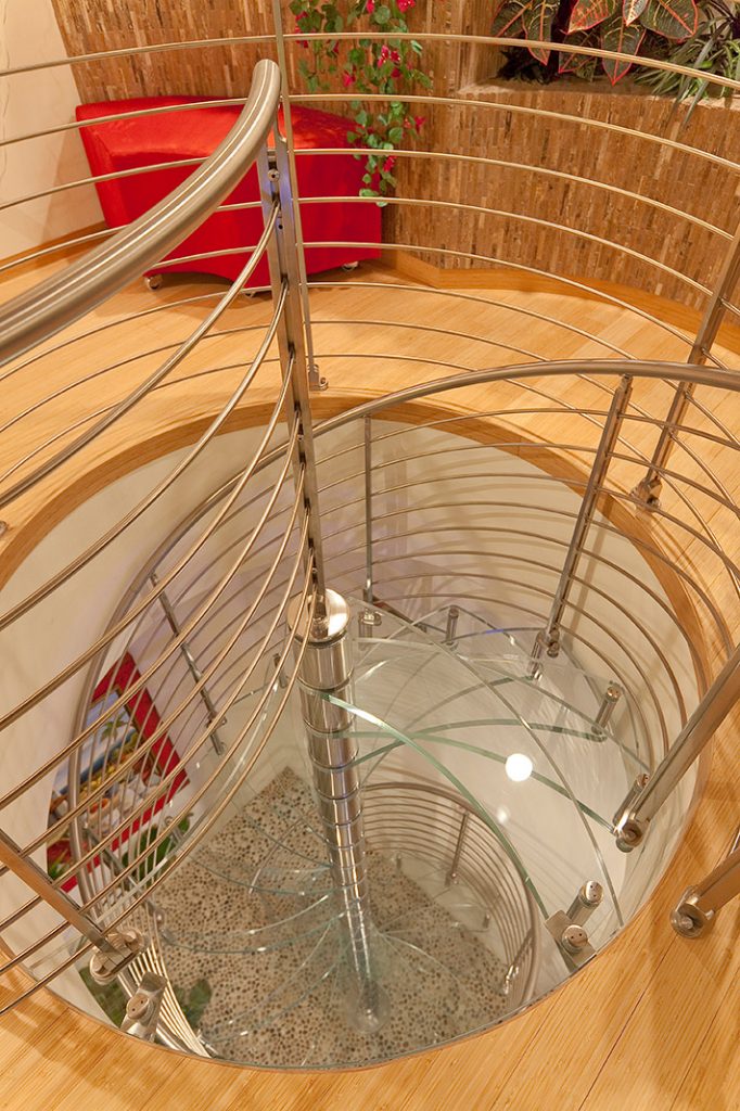 luxury custom home las vegas interior spiral staircase