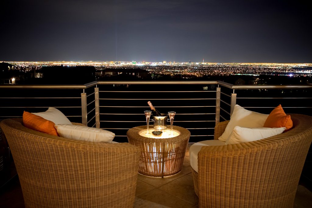 luxury custom home las vegas exterior backyard view